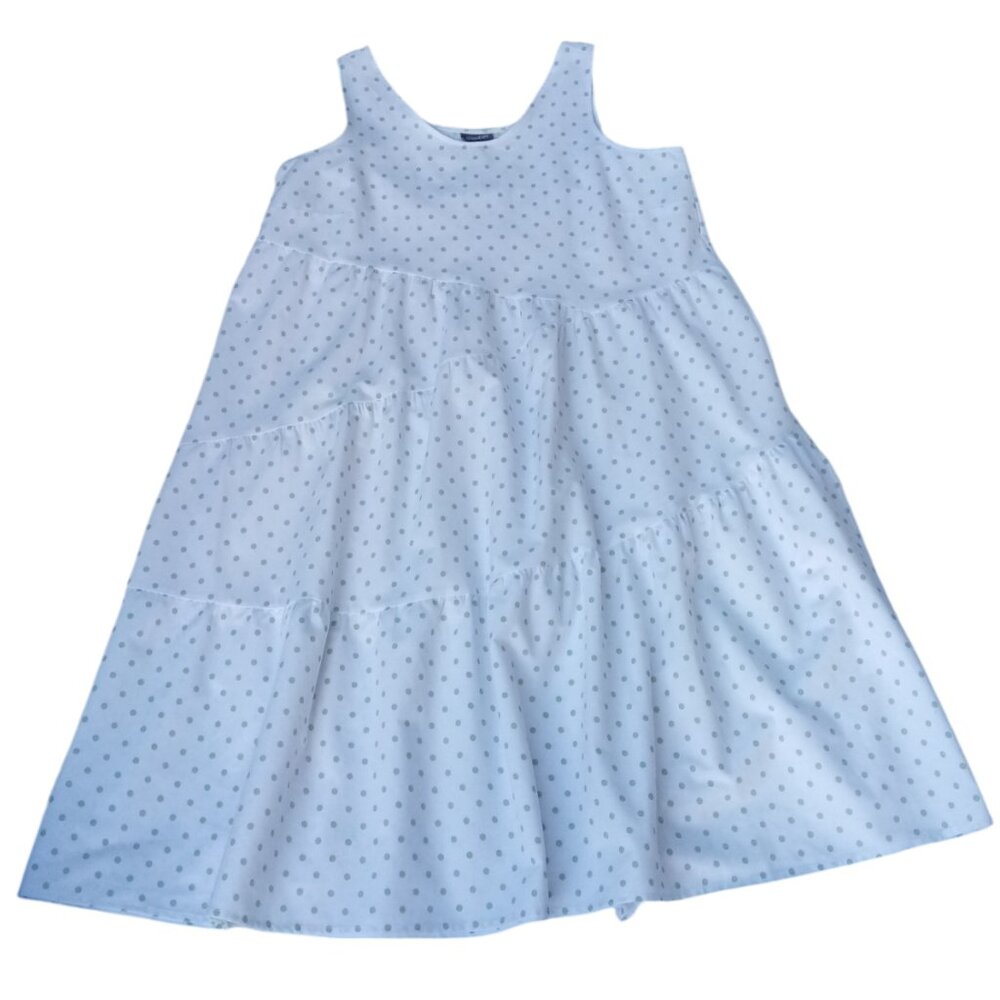 Autograph polka dot linen blend sleeveless dress sz 18